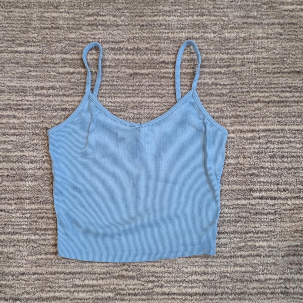 blue tank top, women’s XS